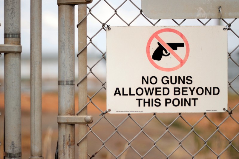 No guns allowed beyond this point