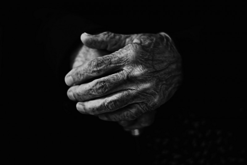 Wrinkled hands