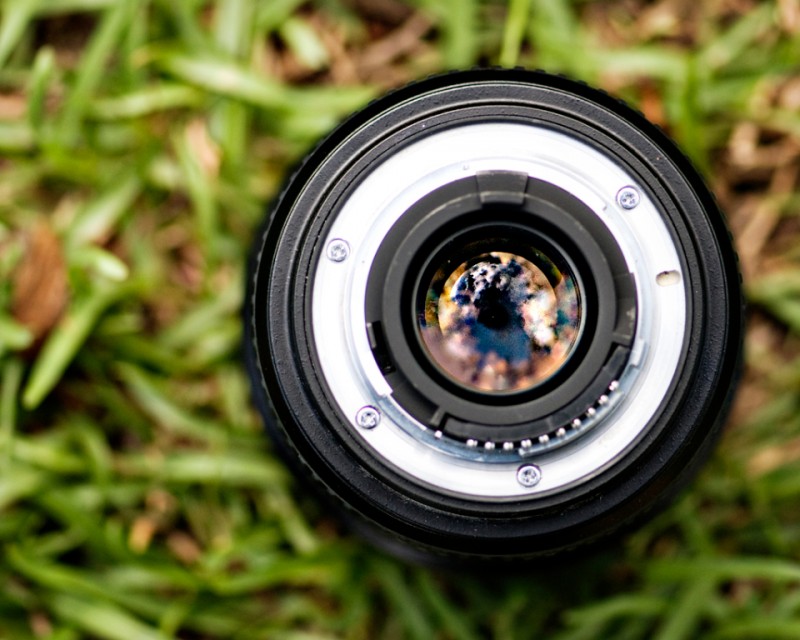 Camera lens on the ground