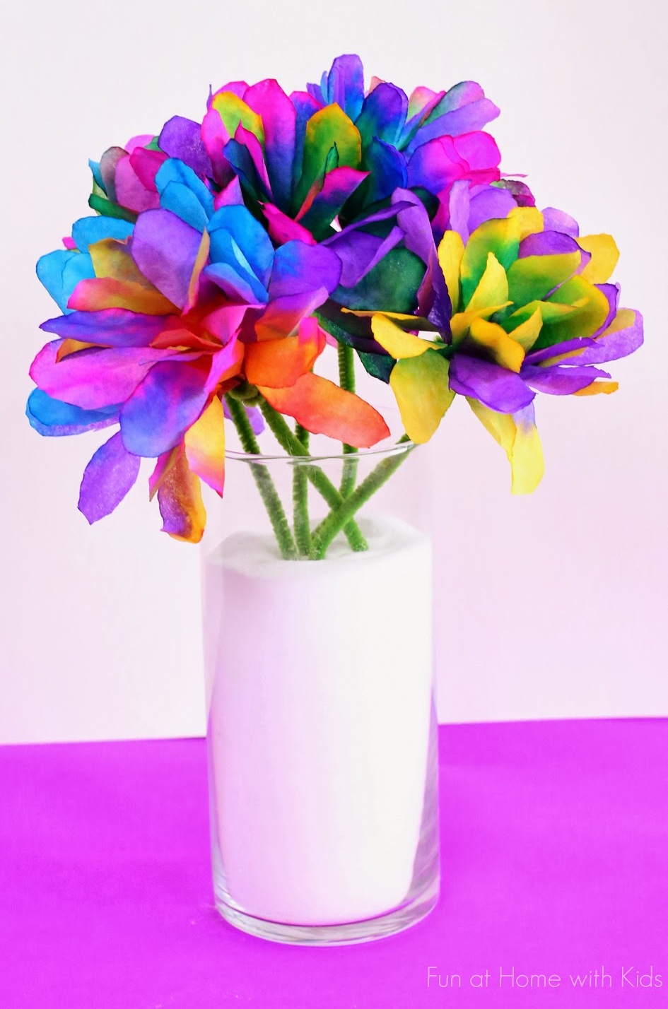 Make colorful flowers for Baha'i Ridvan