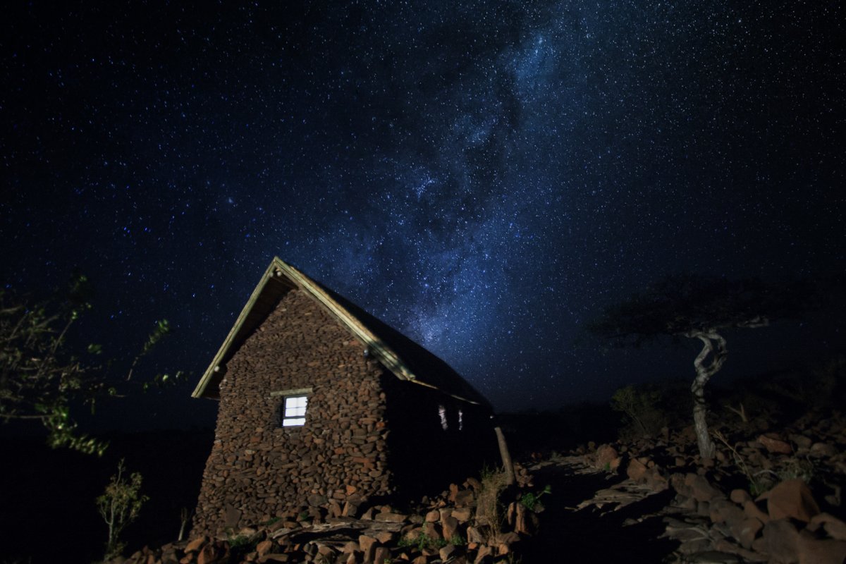 house stone sky light galaxy